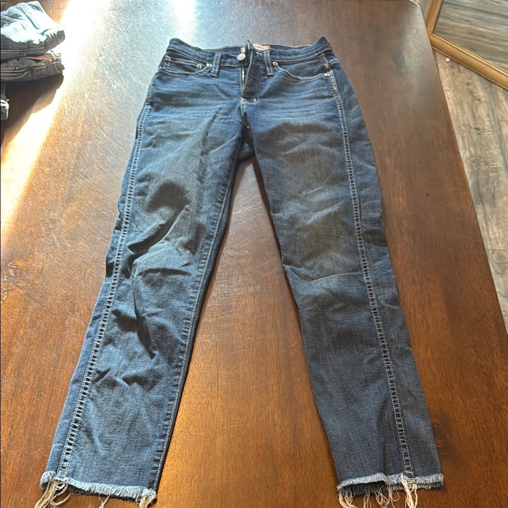 Madewell Blue Straight Leg Jeans with Stretch